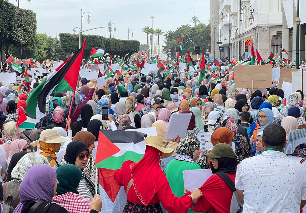 مسيرة الرباط.. حامي الدين: الشعب الفلسطيني يقود أروع مشاهد البطولة ضد الاحتلال وجرائمه